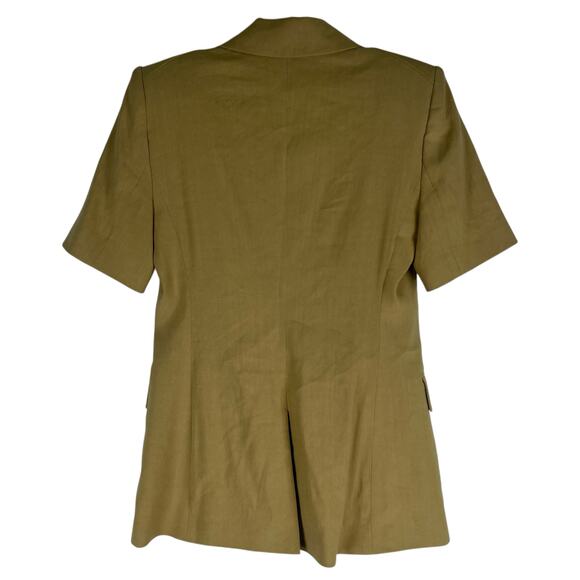 Veronica Beard Atwood Short Sleeve Linen Dickey Jacket Khaki Size 2 - Picture 7 of 10